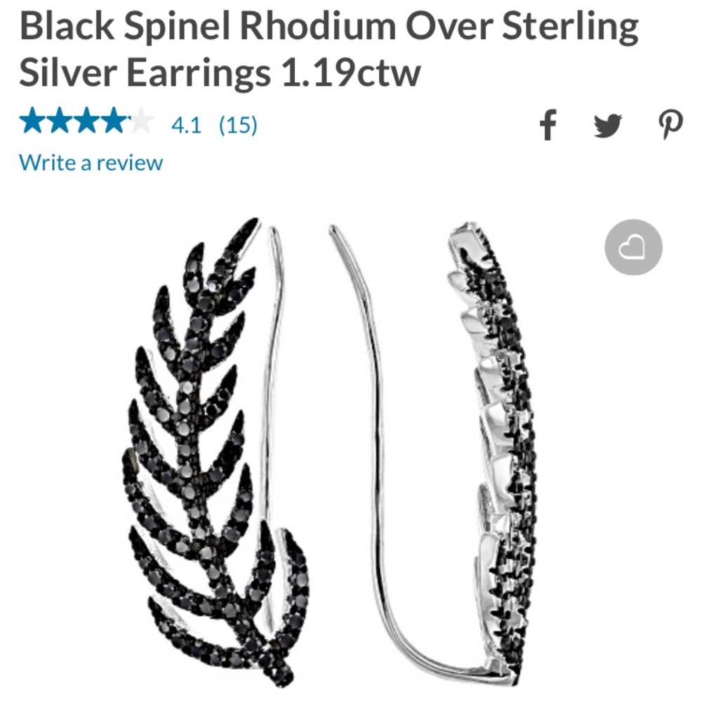 boho sterling silver black feather earrings🌿